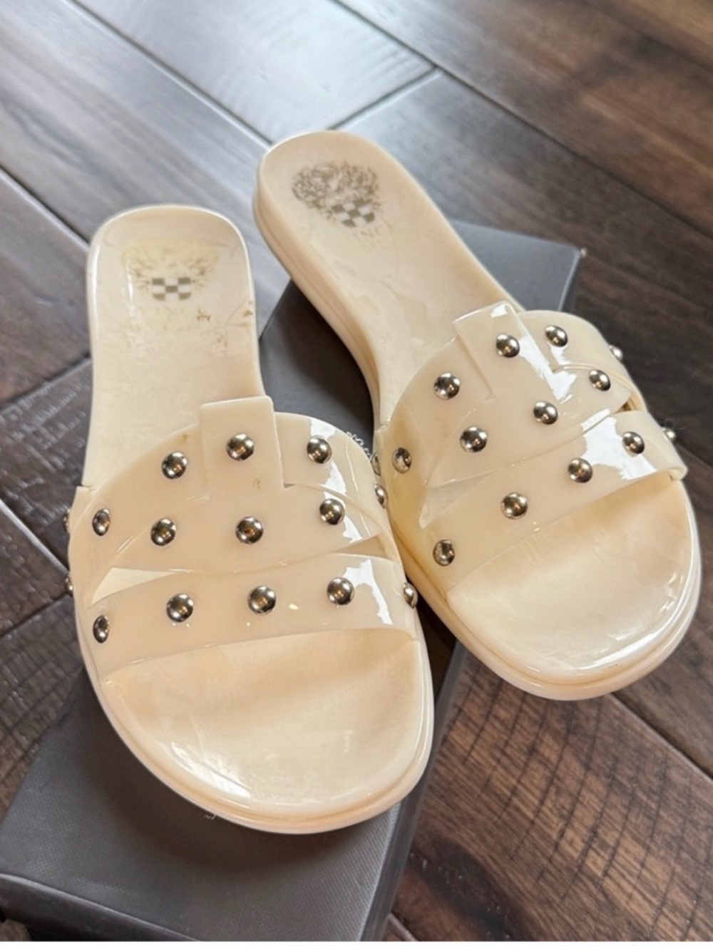 Vince Camuto Creamy White Jelly Slides